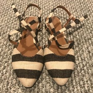 Flats with ankle strap